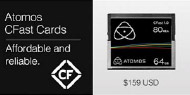 Atomos branded CFast cards - media for the Ninja Star