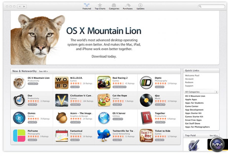 Mountain Lion Available Today From the Mac App Store